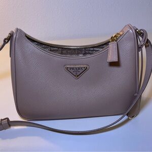 Prada Saffiano Leather Shoulder Bag – Gold Hardware- Authentic – Made in Italy